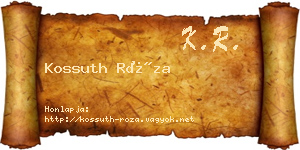 Kossuth Róza névjegykártya