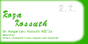 roza kossuth business card